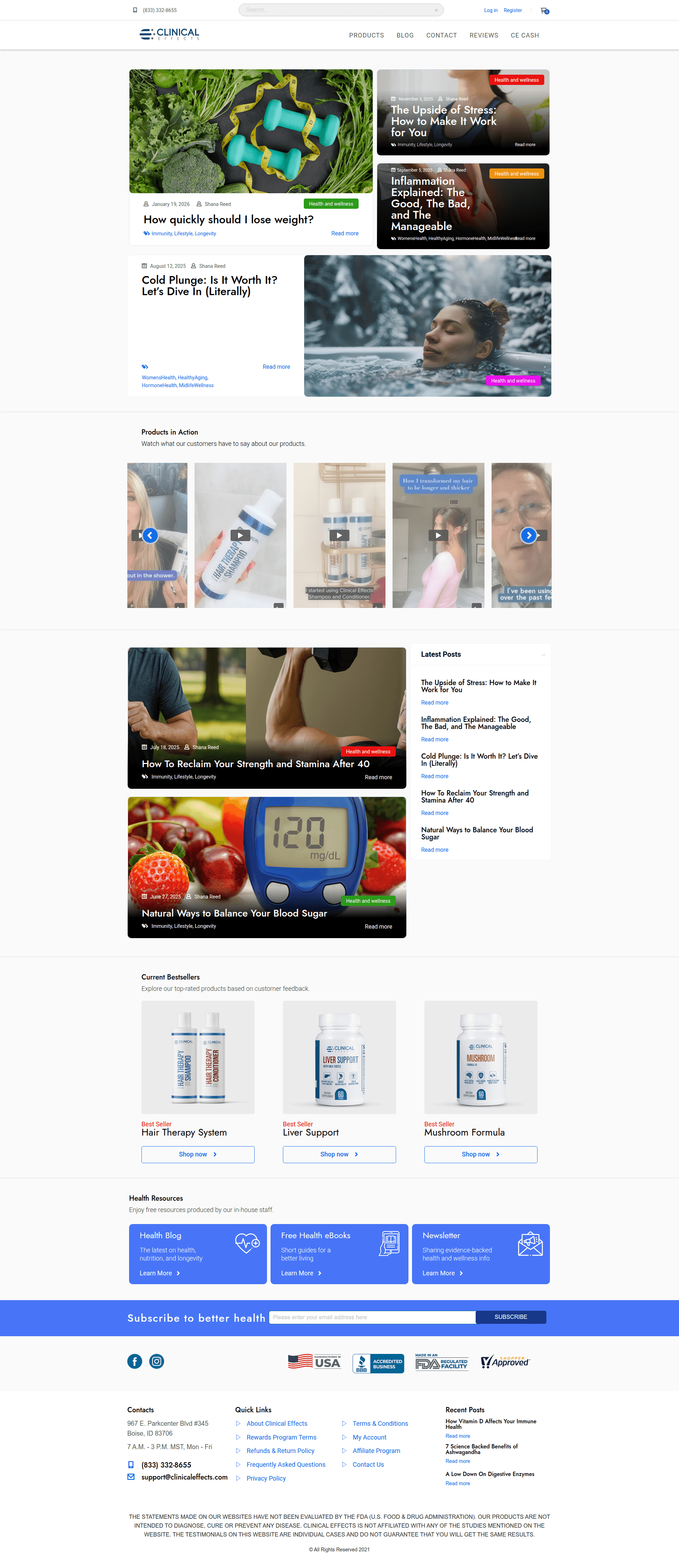 Clinical Effects website screenshot