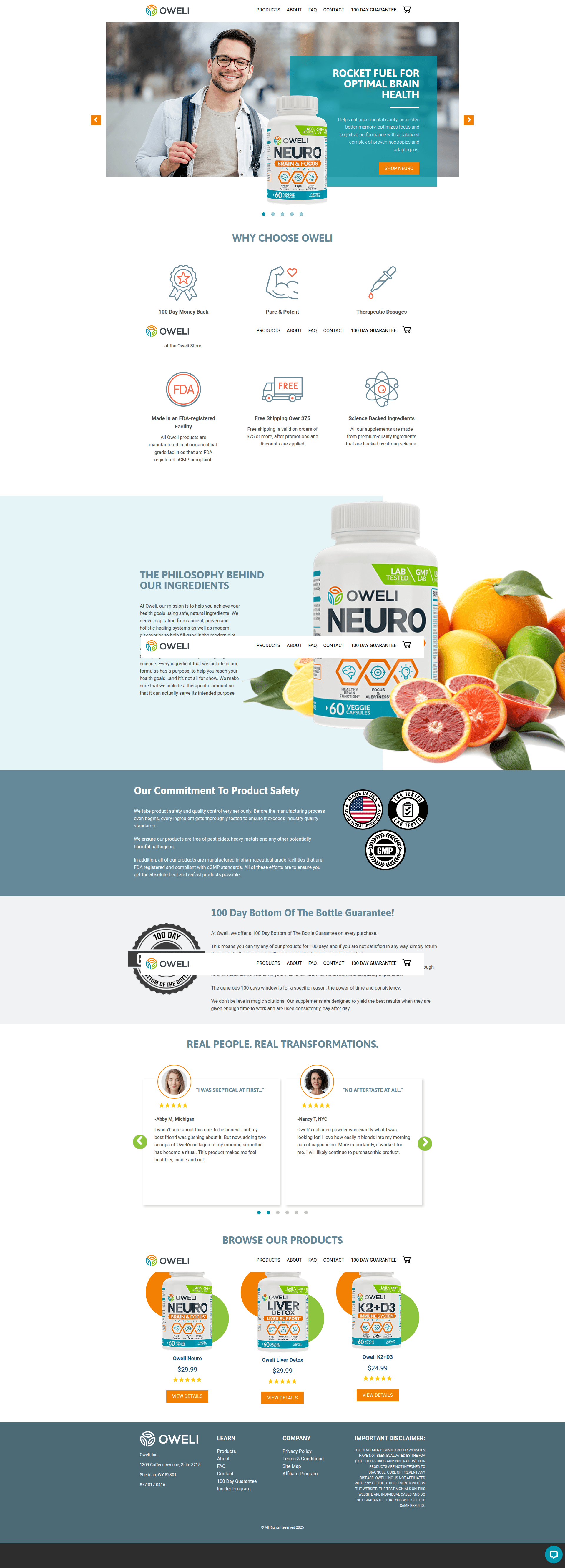 Oweli website screenshot